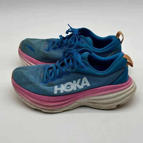 Hoka One One W Bondi 8 Women’s Size 8B 1127954 CSAA coastal Sky Running Shoes - Picture 8 of 12